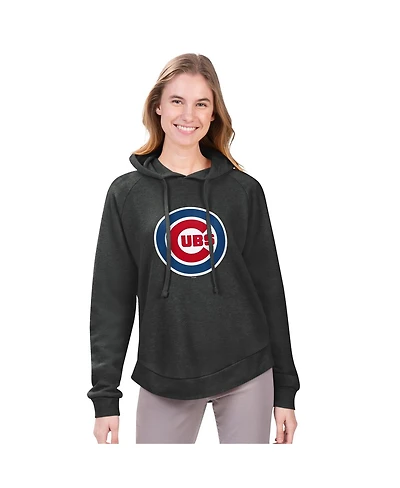 G-Ill 4Her by Carl Banks Women's  Heather Charcoal Chicago Cubs Jordan Angel Raglan Fleece Pullover Hoodie