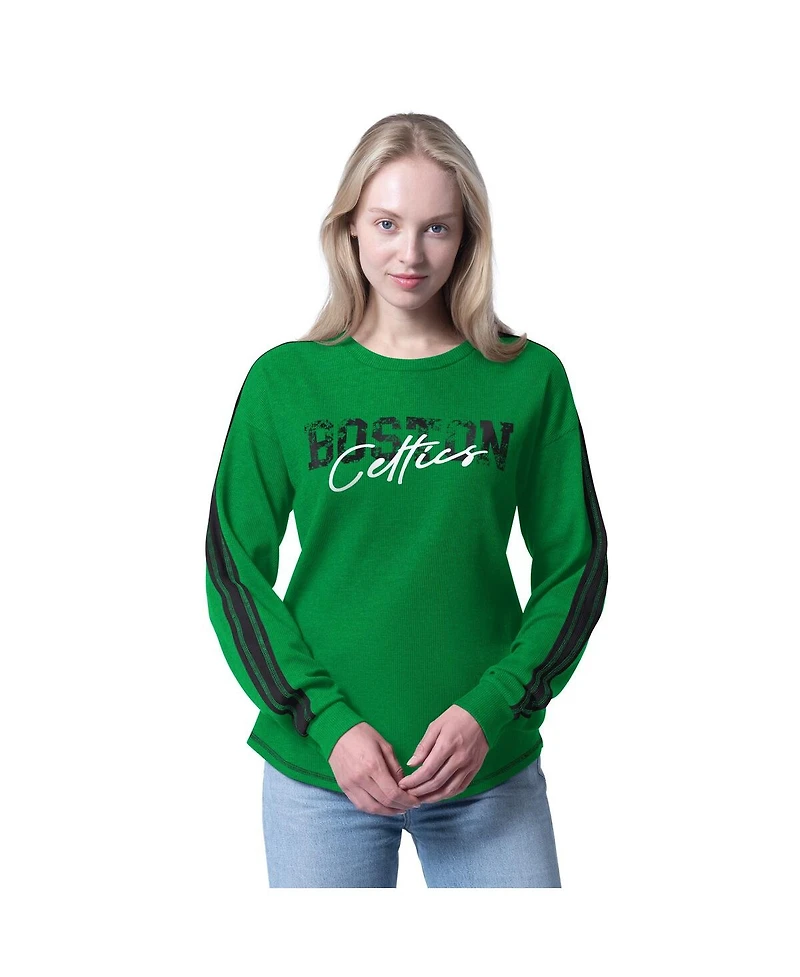 G-iii 4Her by Carl Banks Women's Kelly Green Boston Celtics Advantage Tri-Blend Long Sleeve T-Shirt