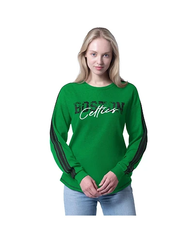 G-iii 4Her by Carl Banks Women's Kelly Green Boston Celtics Advantage Tri-Blend Long Sleeve T-Shirt
