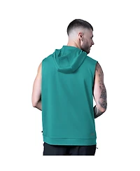 Msx by Michael Strahan Men's Aqua Miami Dolphins Tri-Blend Rebound Sleeveless Hoodie