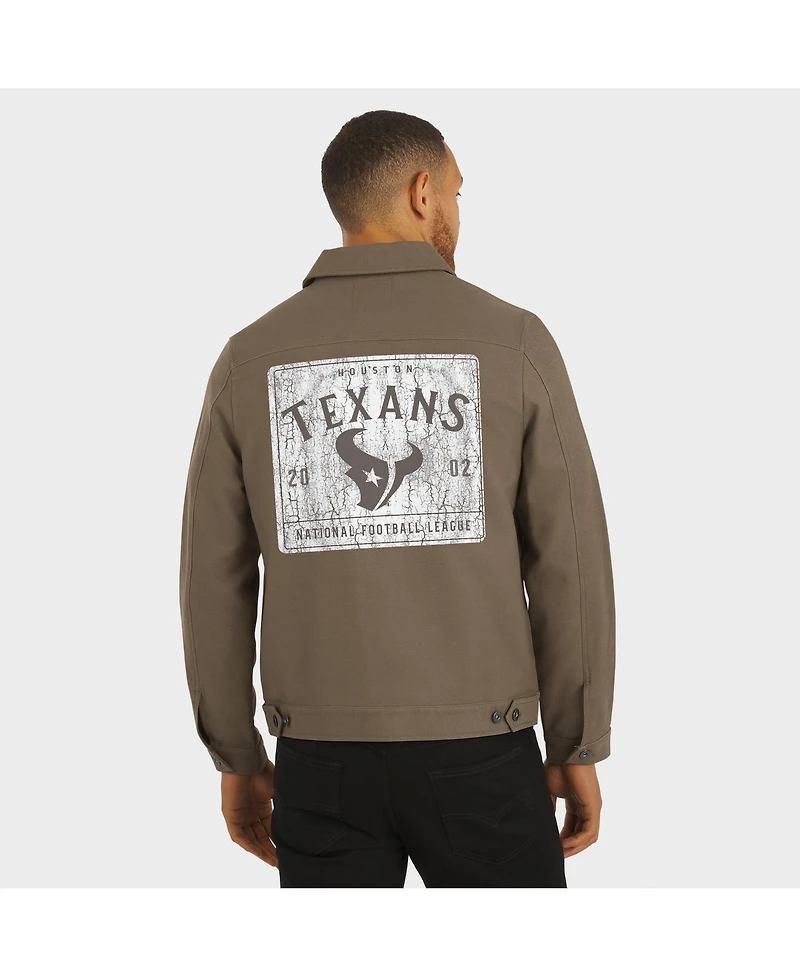 Fanatics Men'sBrown Houston Texans Trucker Full-Button Jacket