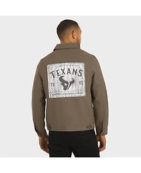 Fanatics Men'sBrown Houston Texans Trucker Full-Button Jacket