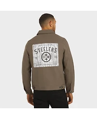 Fanatics Men'sTan Pittsburgh Steelers Trucker Full-Button Jacket