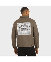 Fanatics Men'sTan Seattle Seahawks Trucker Full-Button Jacket