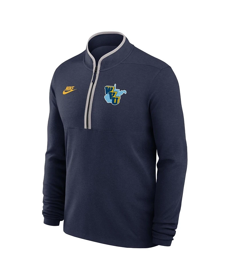 Nike Men's Navy West Virginia Mountaineers Throwback Lightweight Victory Dri-fit Half-Zip Pullover Hoodie
