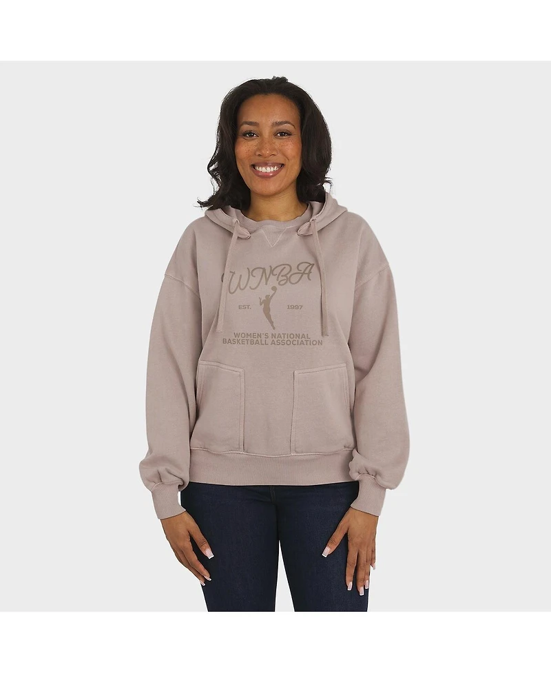 Wear by Erin Andrews Women'sTan Wnba Washed Pullover Crewdie