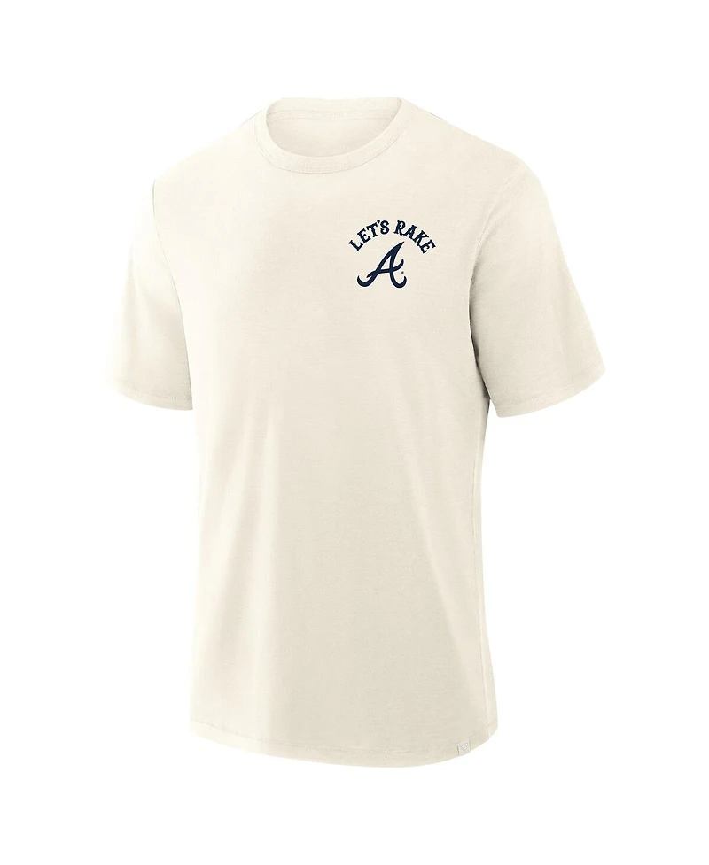 Fanatics Men's Cream Atlanta Braves Nostalgia Stadium Slub T-Shirt
