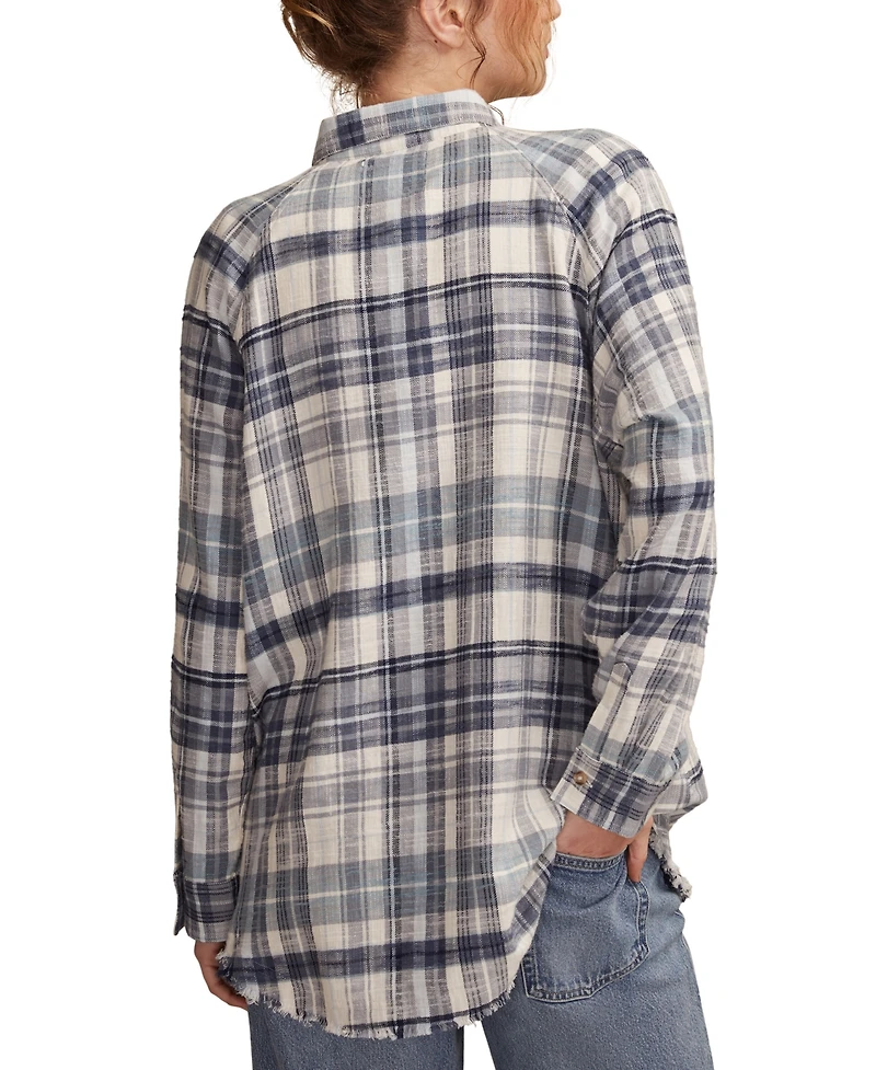 Lucky Brand Women's Tunic Plaid Button Down Shirt
