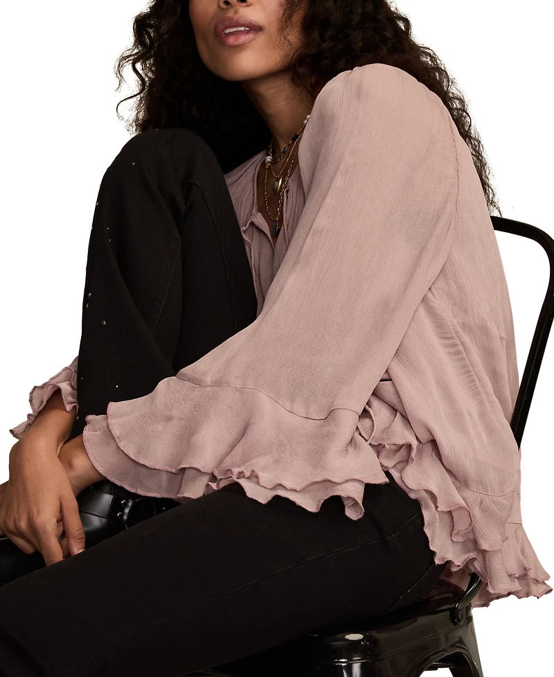 Lucky Brand Women's Ruffle Chiffon Top