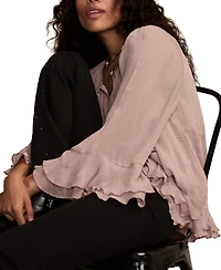 Lucky Brand Women's Ruffle Chiffon Top