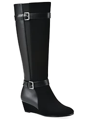 White Mountain Women's Cheers Tall Shaft Wide Calf Wedge Boot