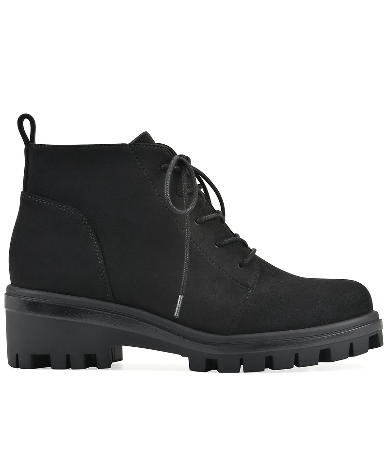White Mountain Women's Tariq Lug Sole Lace-up Booties