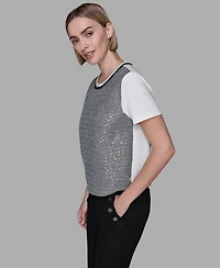 Karl Lagerfeld Paris Women's Embellished Top