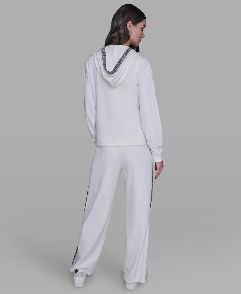 Karl Lagerfeld Paris Women's Zip-Up Hooded Jacket