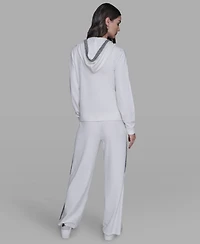 Karl Lagerfeld Paris Women's Zip-Up Hooded Jacket