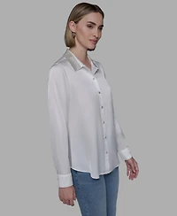 Karl Lagerfeld Paris Women's Collared Neck Shirt