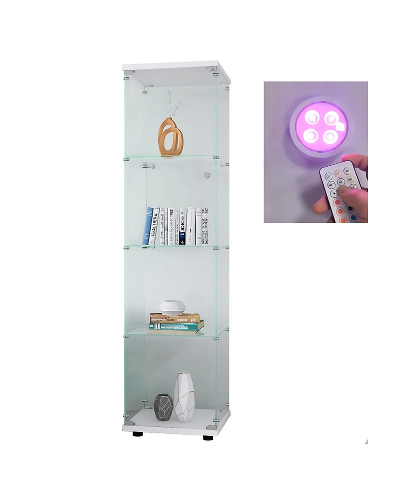 Lovmor Glass Display Case Cabinet with Tempered Glass Doors Large Capacity and Safe Installation