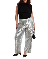 Eloquii Women's Sequin Front Jean