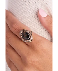 Le Vian Aquadite (4 ct. t.w.) & Diamond (3/4 ct. t.w.) Double Halo Ring in 14k Rose Gold