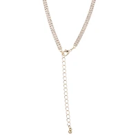 BCBGeneration Crystal Double Strand Bow Lariat Necklace