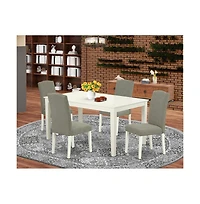 East West Furniture Dining Room Set Linen White