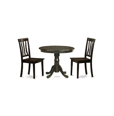 East West Furniture 3 Pc Kitchen Table set-breakfast nook with 2 Dining Chairs