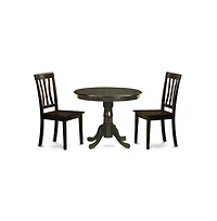 East West Furniture 3 Pc Kitchen Table set-breakfast nook with 2 Dining Chairs