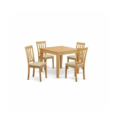 East West Furniture 5 PcTable and Chairs set - Table and 4 dinette Chairs