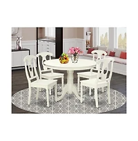 East West Furniture Dining Room Set Linen White