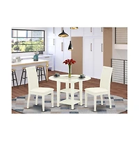 East West Furniture Dining Room Set Linen White