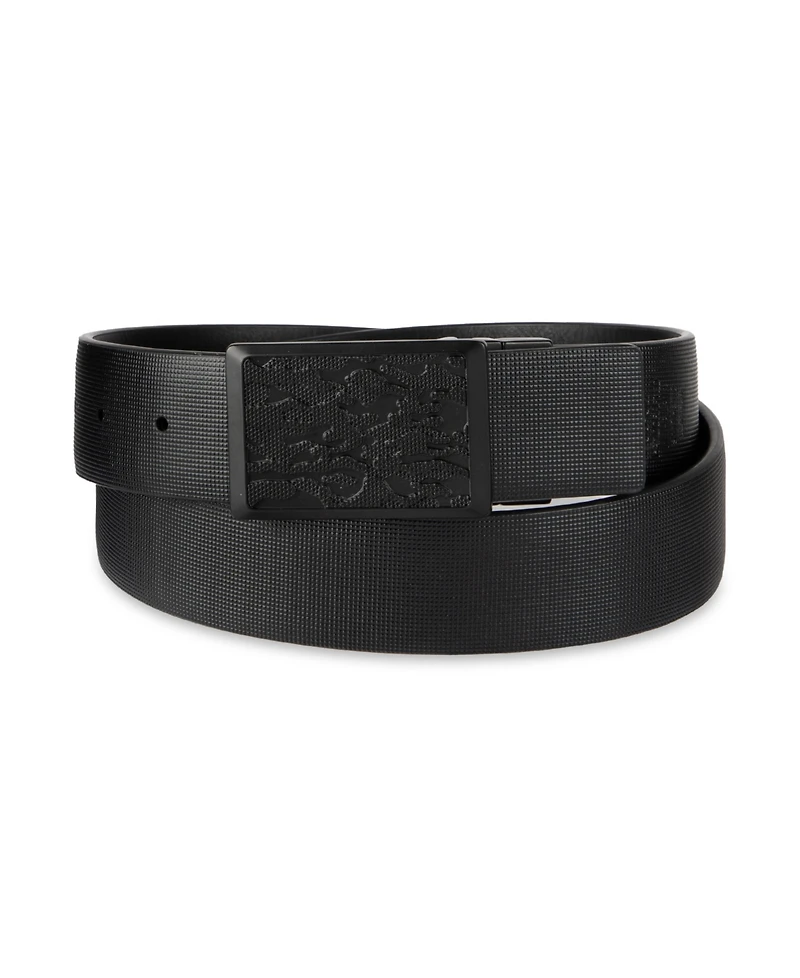 Kenneth Cole Reaction Men's Reversible Compression Plaque Buckle Belt