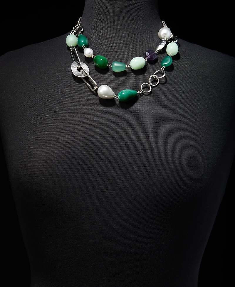 Style & Co Multi-Stone Layered Statement Necklace, 18" + 3" extender, Macy's Exclusive
