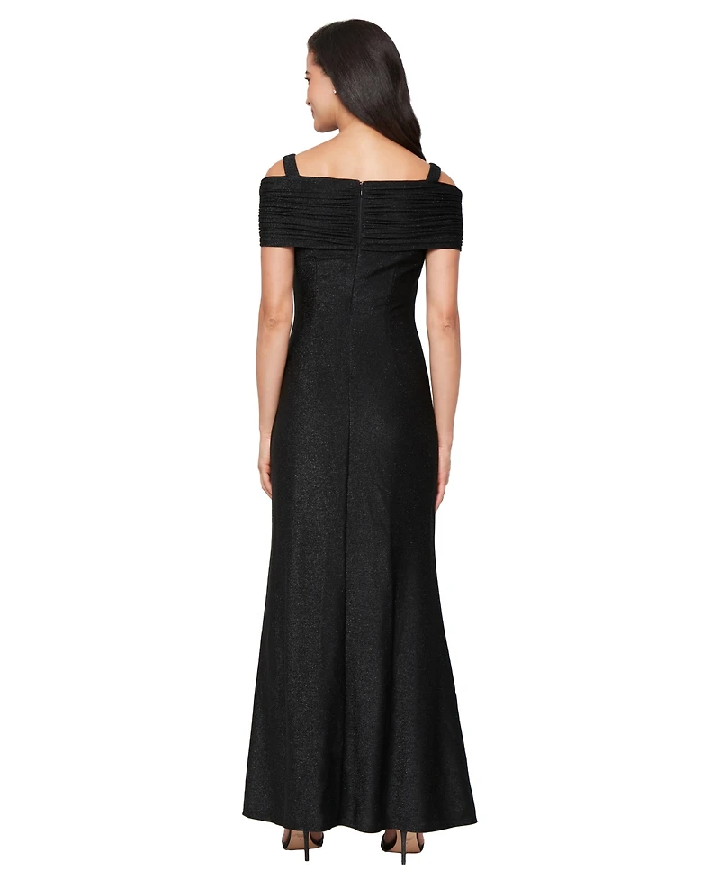 Sl Fashions Women's Off-The-Shoulder Long Knit Dress
