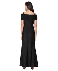 Sl Fashions Women's Off-The-Shoulder Long Knit Dress