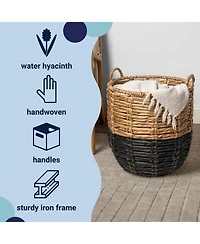 Jonathan Y Laurel 19.49" Bohemian Hand-Woven Abaca Hamper Basket with Handles