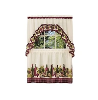 Kate Aurora Chardonnay Complete Kitchen Curtain Tier Pair Valance Set