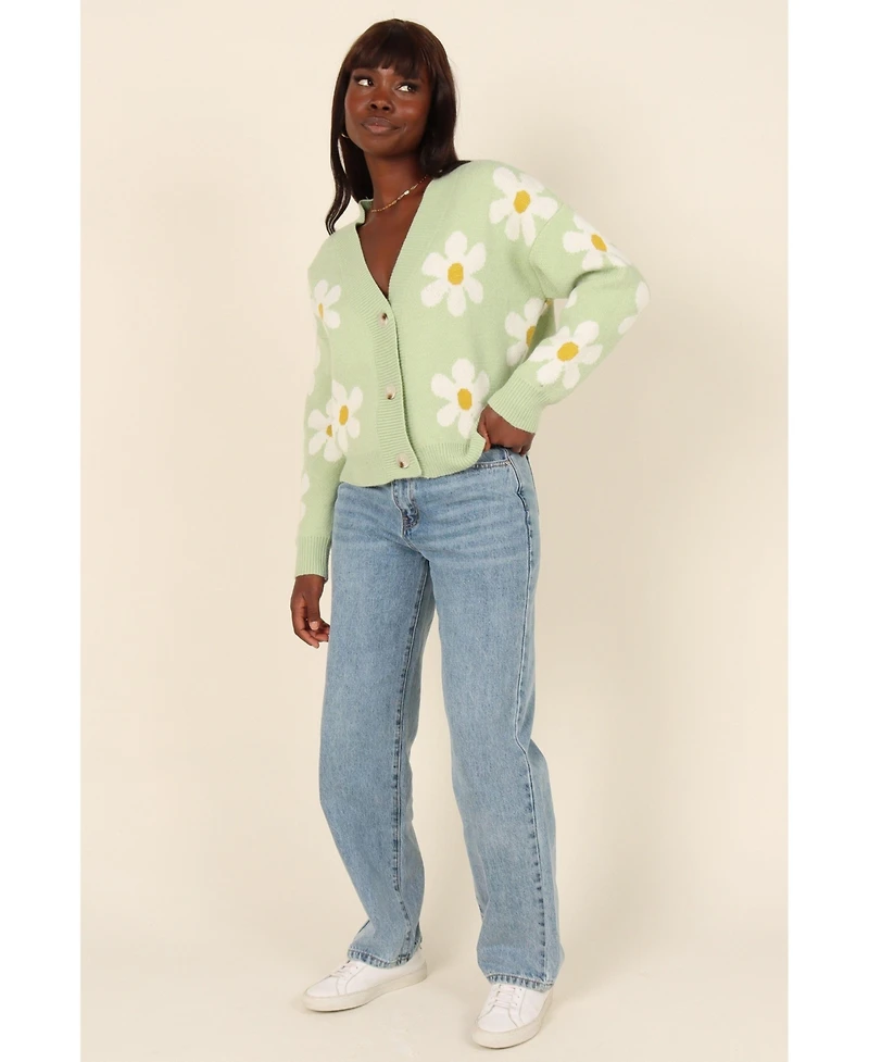 Petal and Pup Womens Daisy Cardigan Sweater