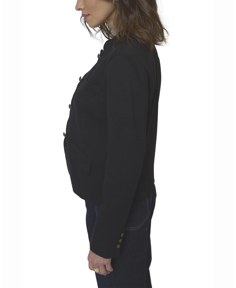 Central Park West Women's Halsey Ponte Mandarin Collar Jacket