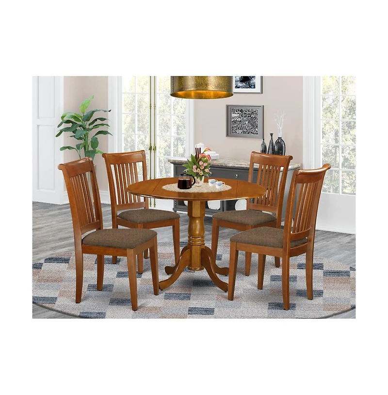 East West Furniture 5 Pc Kitchen Table set-small Kitchen Table-plus 4 dinette Chairs