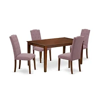 East West Furniture Dining Room Set Mahogany