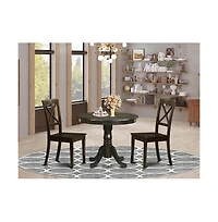 East West Furniture 3 Pc Kitchen Table set- Table plus 2 Dining Chairs