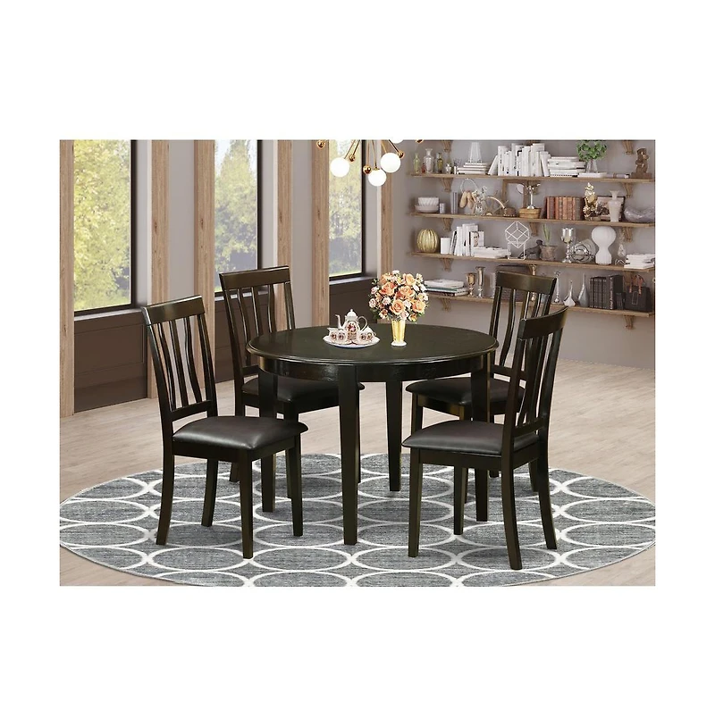 East West Furniture 5 Pc small Kitchen Table set-Kitchen Table and 4 Kitchen Chairs