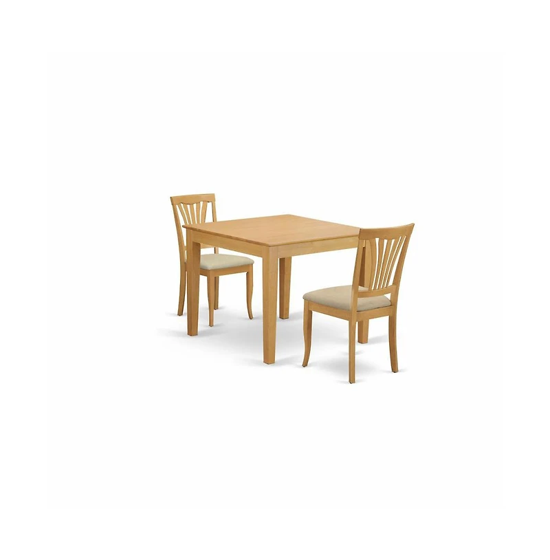 East West Furniture 3 Pc Kitchen Table set - Dining Table for small spaces and 2 Dining Chairs