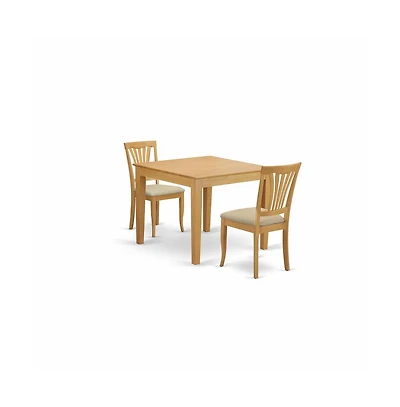 East West Furniture 3 Pc Kitchen Table set - Dining Table for small spaces and 2 Dining Chairs