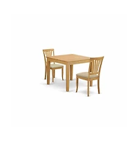 East West Furniture 3 Pc Kitchen Table set - Dining Table for small spaces and 2 Dining Chairs