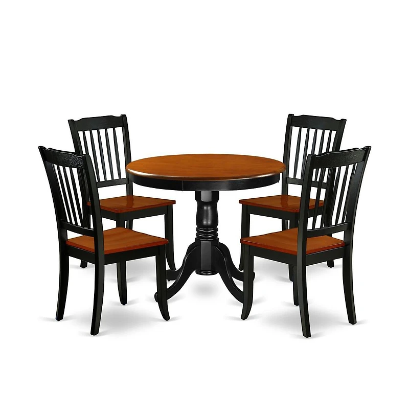 East West Furniture Dining Room Set Black & Cherry