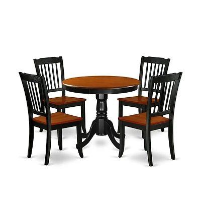 East West Furniture Dining Room Set Black & Cherry
