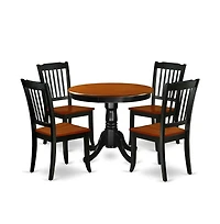 East West Furniture Dining Room Set Black & Cherry