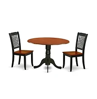 East West Furniture Dining Room Set Black & Cherry