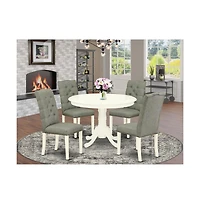 East West Furniture Dining Room Set Linen White